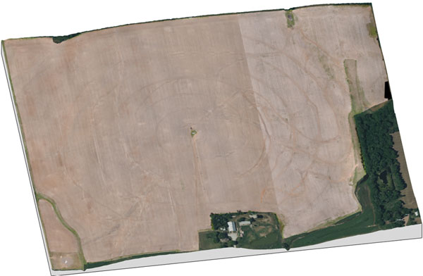 Aerial photo of a field taken with a drone.
