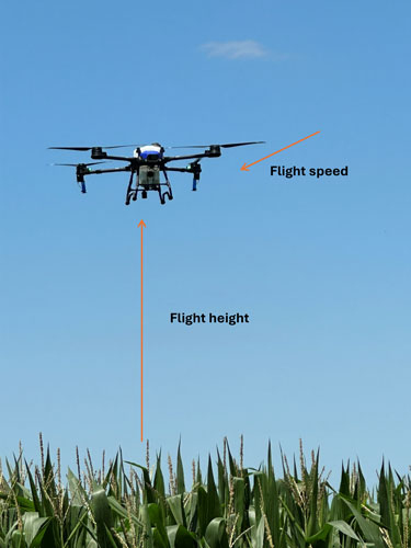 Photo of a spray drone used for fungicide applications