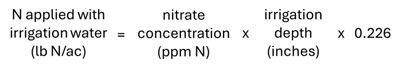 an equation for estimating the N applied in irrigation water