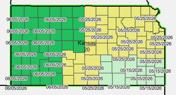 a KS map of final planting for irrigated corn