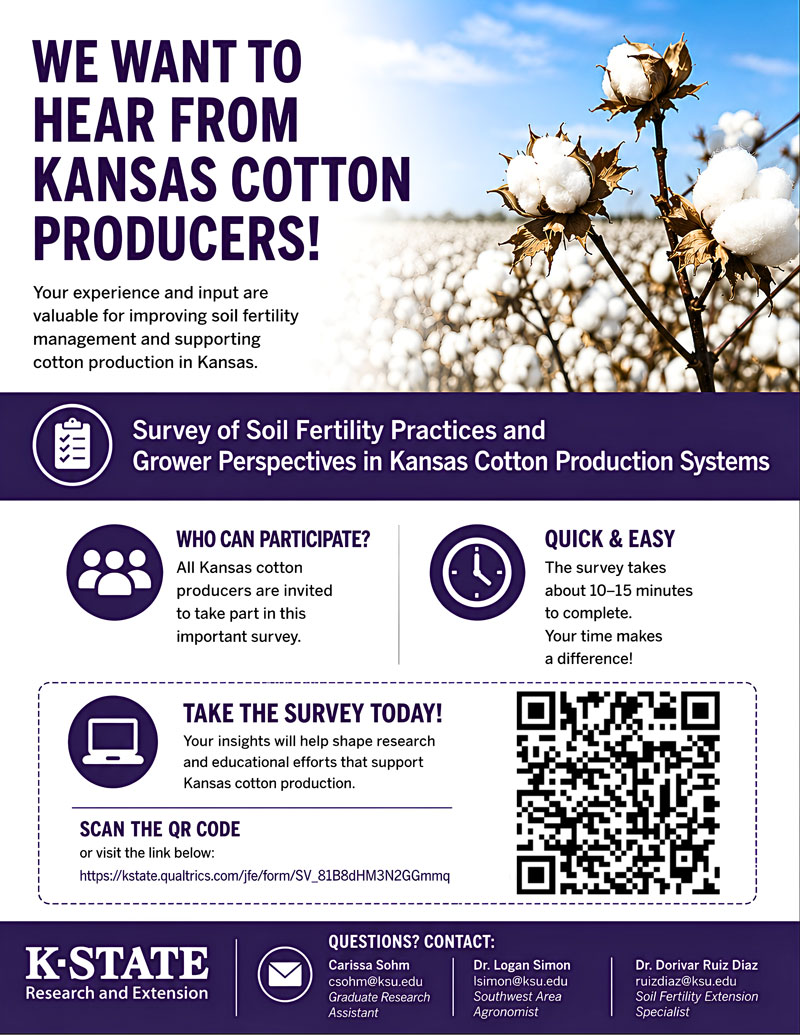 purple and white flyer about the survey