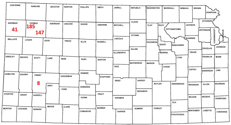 map of Kansas counties