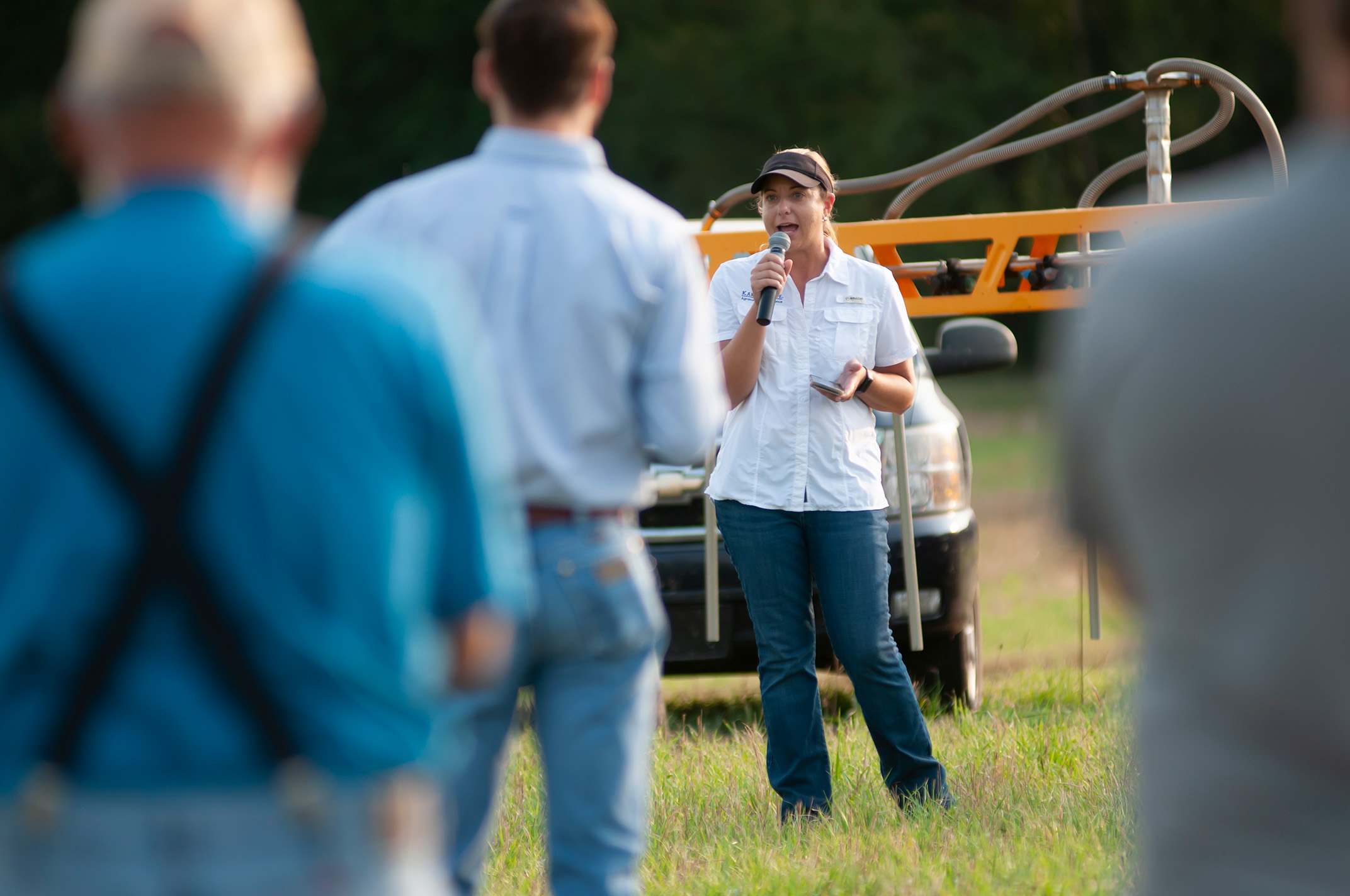 Extension faculty presenting at field day